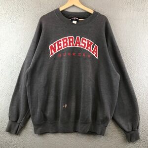Vintage JanSport Nebraska Huskers Sweatshirt XL Gray College Football